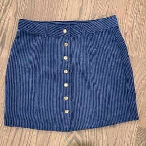 HYFVE Midnight Blue Corduroy Mini Skirt
